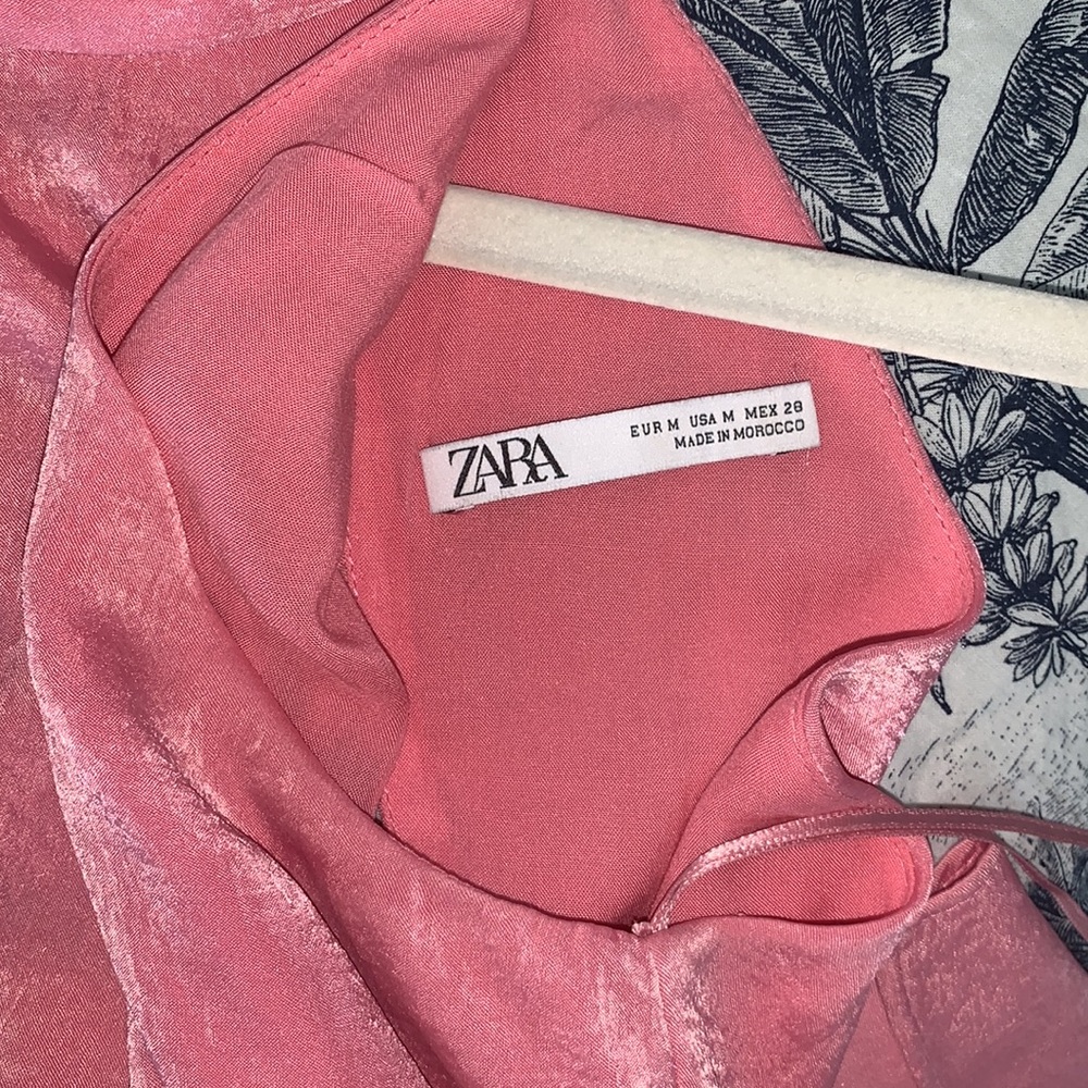 Zara Pink Satin Halter Dress - Picture 6 of 6